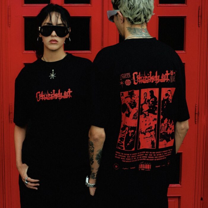 Black tee, loud spirit. Honoring the rhythm, power, and pride of the Sheikhat.