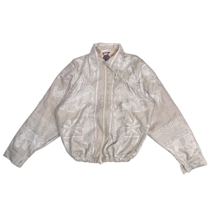Unique Piece – Grandma’s Tablecloth Upcycled Bomber (Size M, 8/10 Condition)