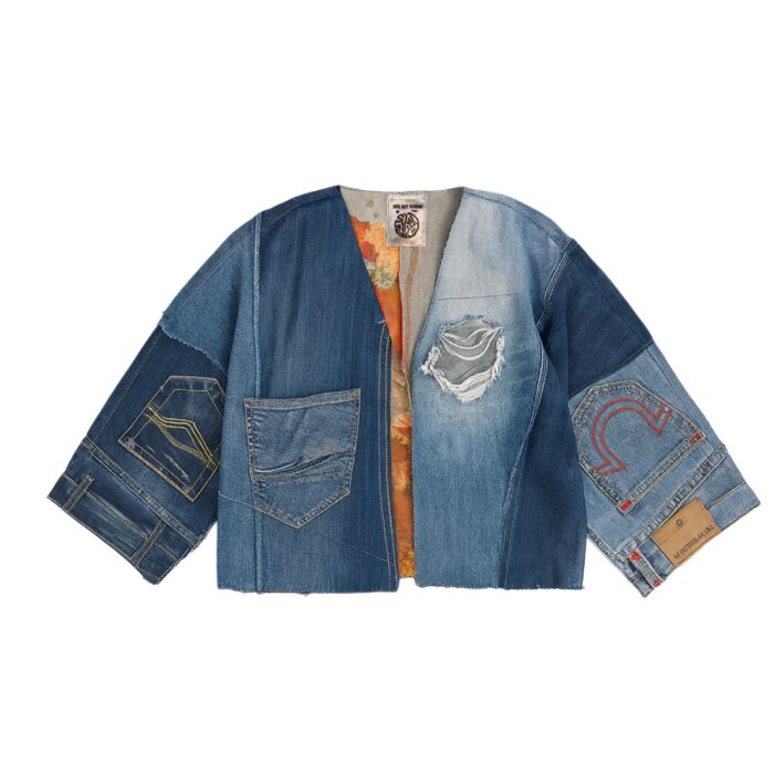 Upcycle jeans into kimono sz : L